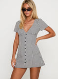 Loveliness Playsuit Black White Check