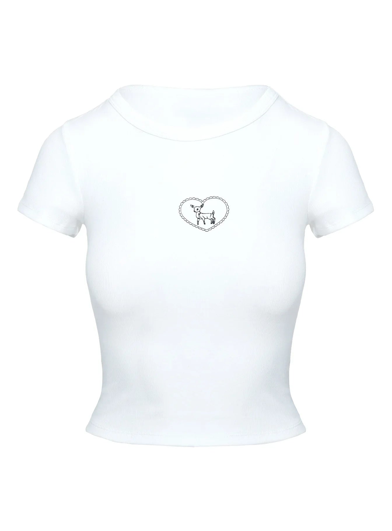 Baseline Rib Tee Oh Deer White