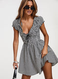 Wescott Gingham Playsuit Black White Petite