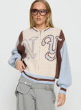Brandyce Graphic Knit Jacket Blue Chocolate