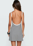Toree Scoop Back Mini Dress Grey White