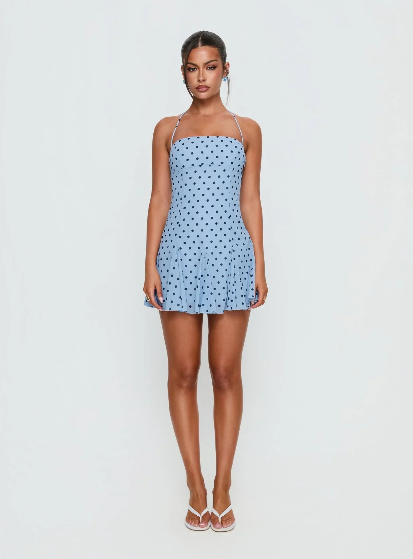 Delamere Mini Dress Blue Navy Polka