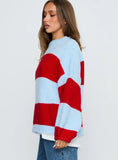 Bastien Crew Neck Knit Sweater Blue Red