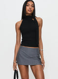 Cant Sleep Skort Charcoal Stripe