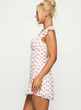 I Guess So Mini Dress White Burgundy Tall