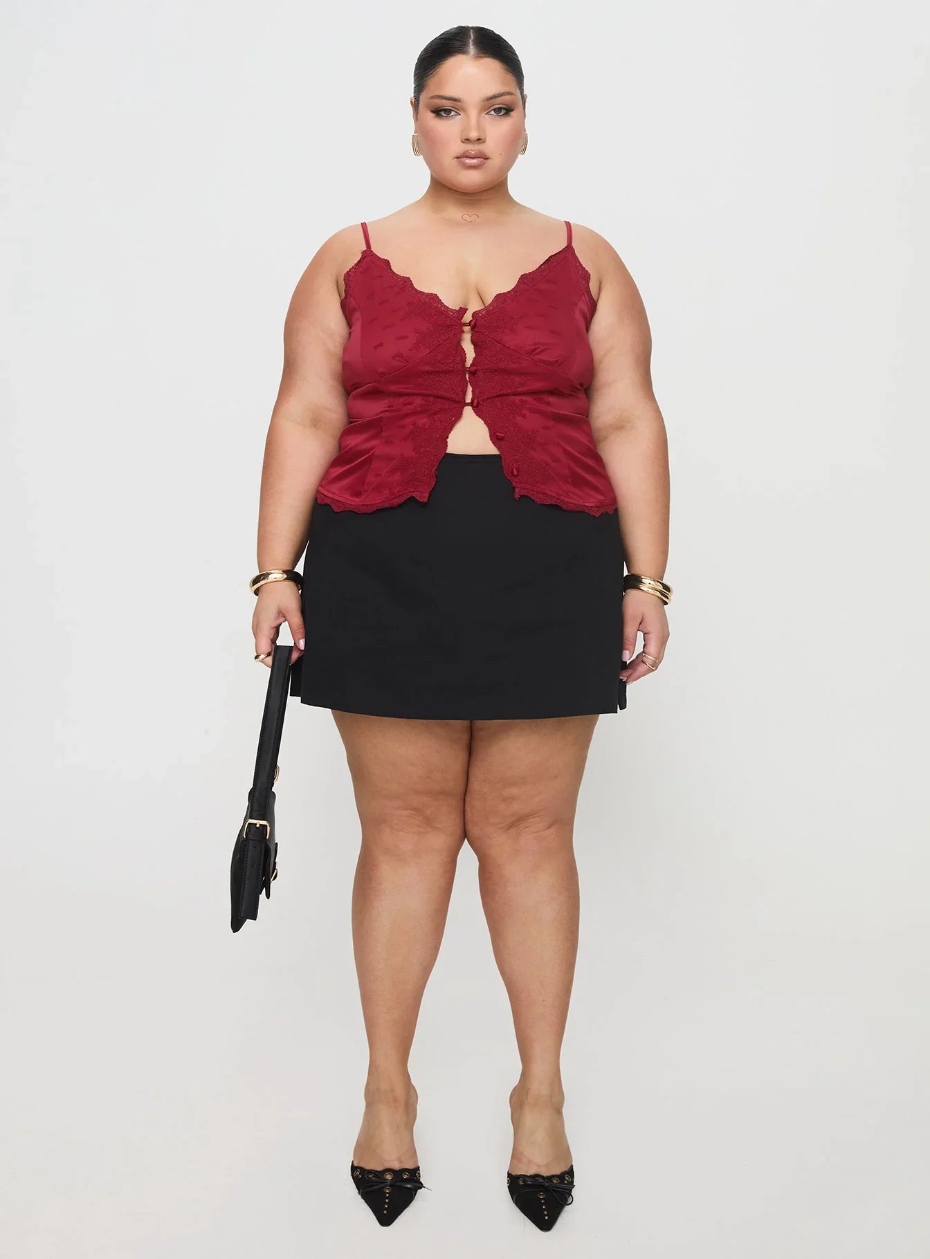 Juliana Top Dark Red Curve