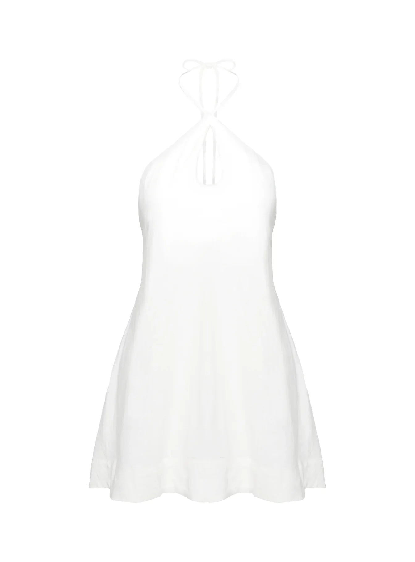 Thomasina Linen Halter Dress White