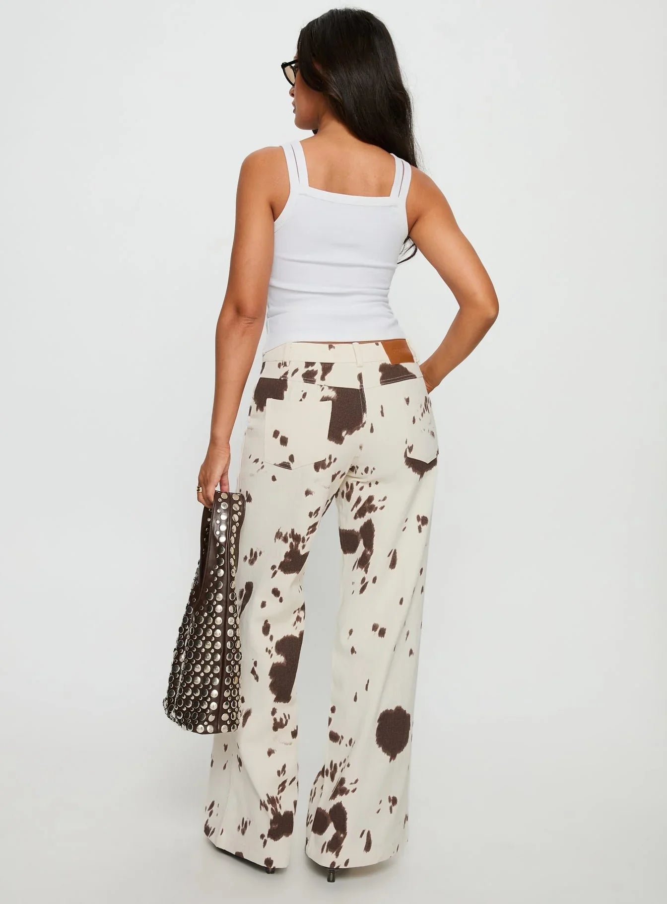 Big Dreamer Low Rise Straight Leg Jeans Cow Print