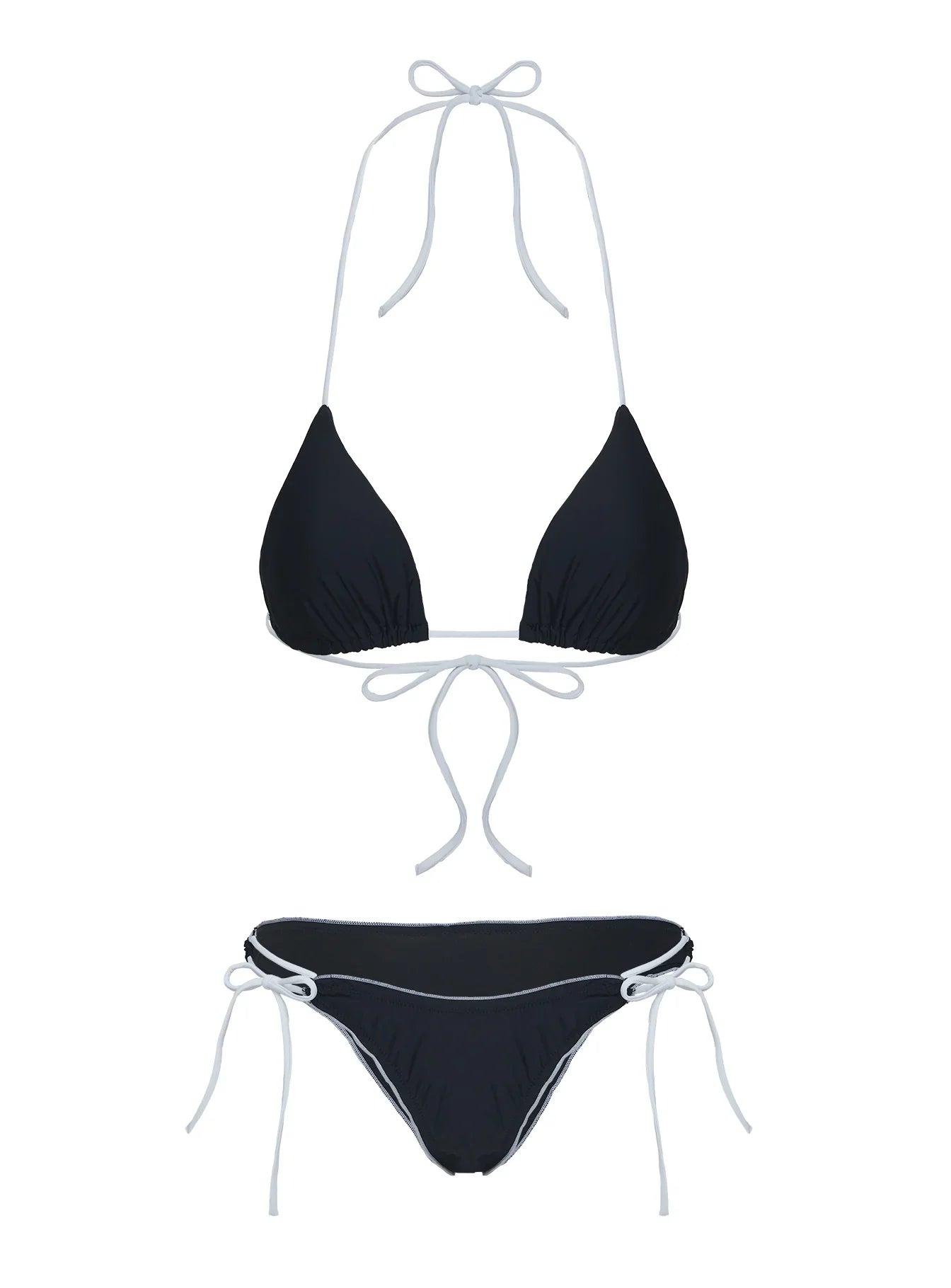 Jenner Triangle Bikini Top Black White