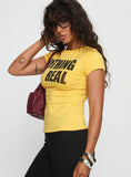 Nothing Is Real Graphic Top Yellow Black