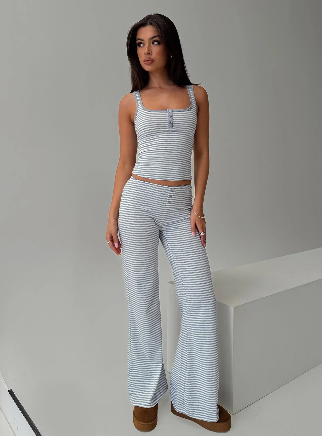 Waffles Stripe Sleep Set Multi