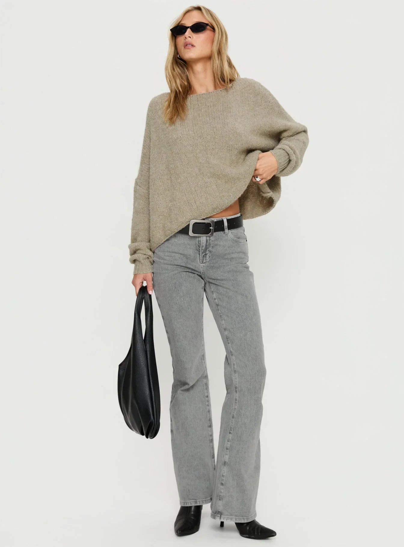 Magic Mirror Mid Rise Bootleg Jeans Washed Grey