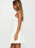 Honey Suckle Tie Up Mini Dress White