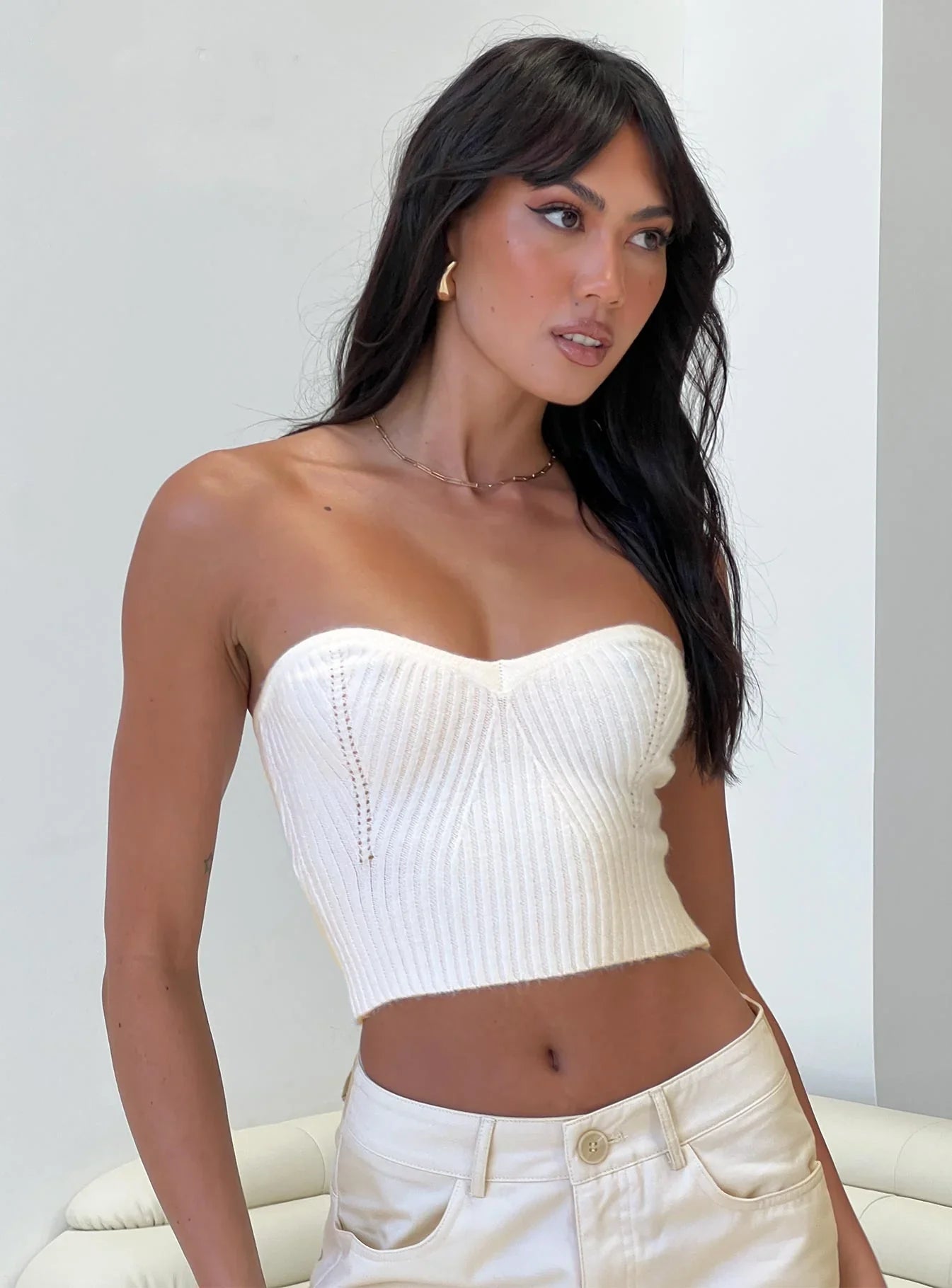 Ulara Strapless Top White