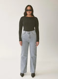 Kalinda High Rise Straight Leg Jeans Blue