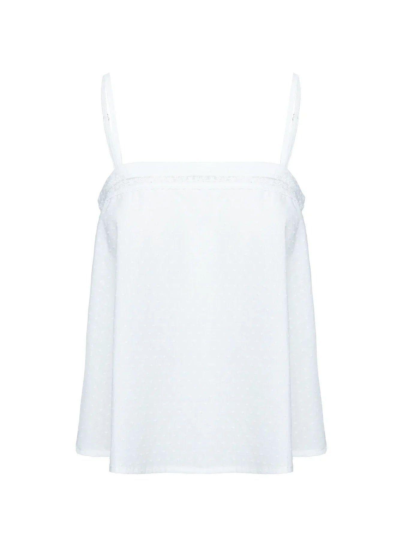 Invisible String Lace Sleep Top White