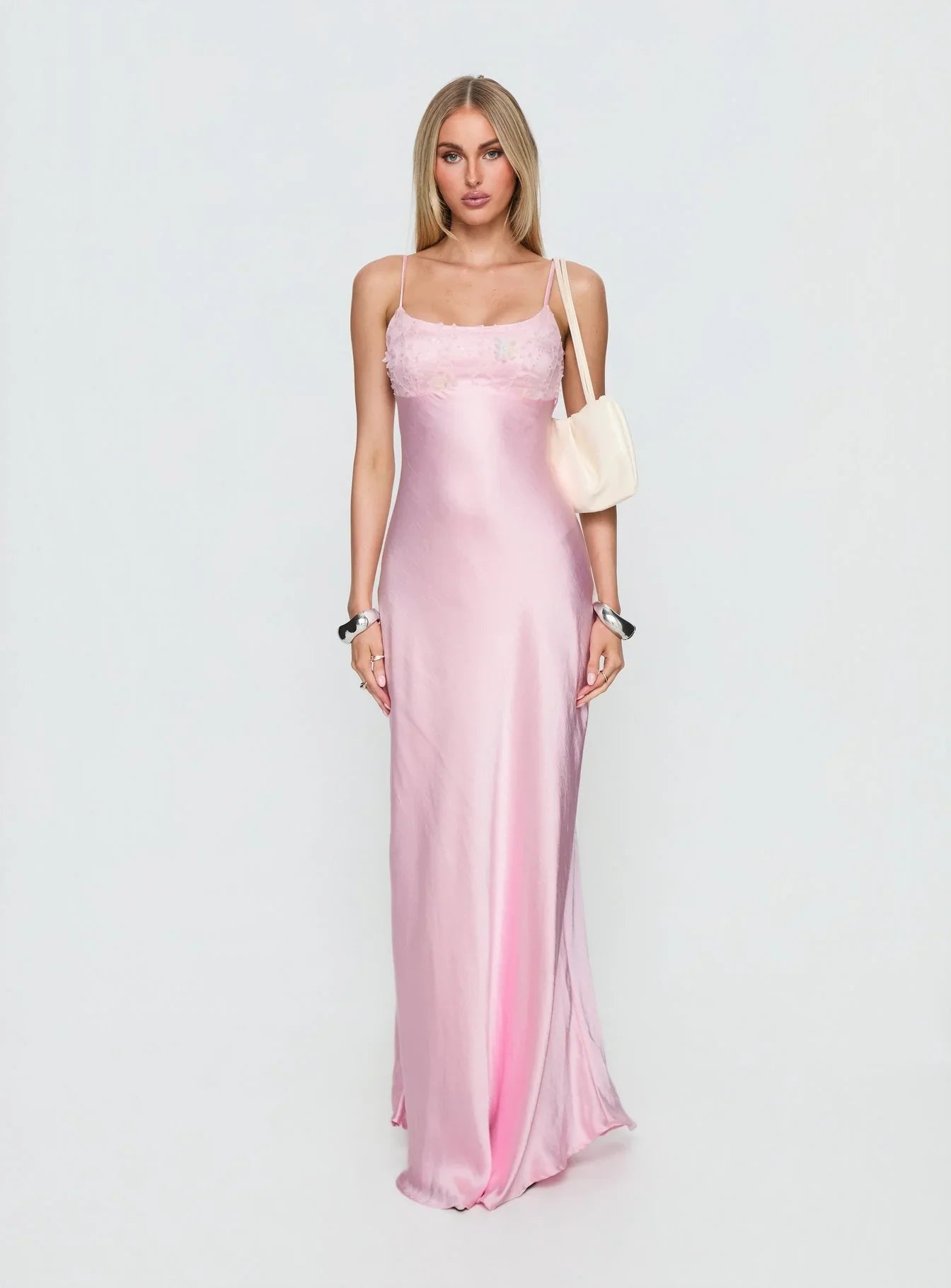 Truth Hurts Ruched Backless Maxi Dress Pink