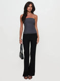 Good Looking Strapless Top Charcoal