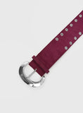 Captain Faux Suede Belt Red Silver