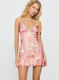 Taisie V neck Mini Dress Paisley Multi