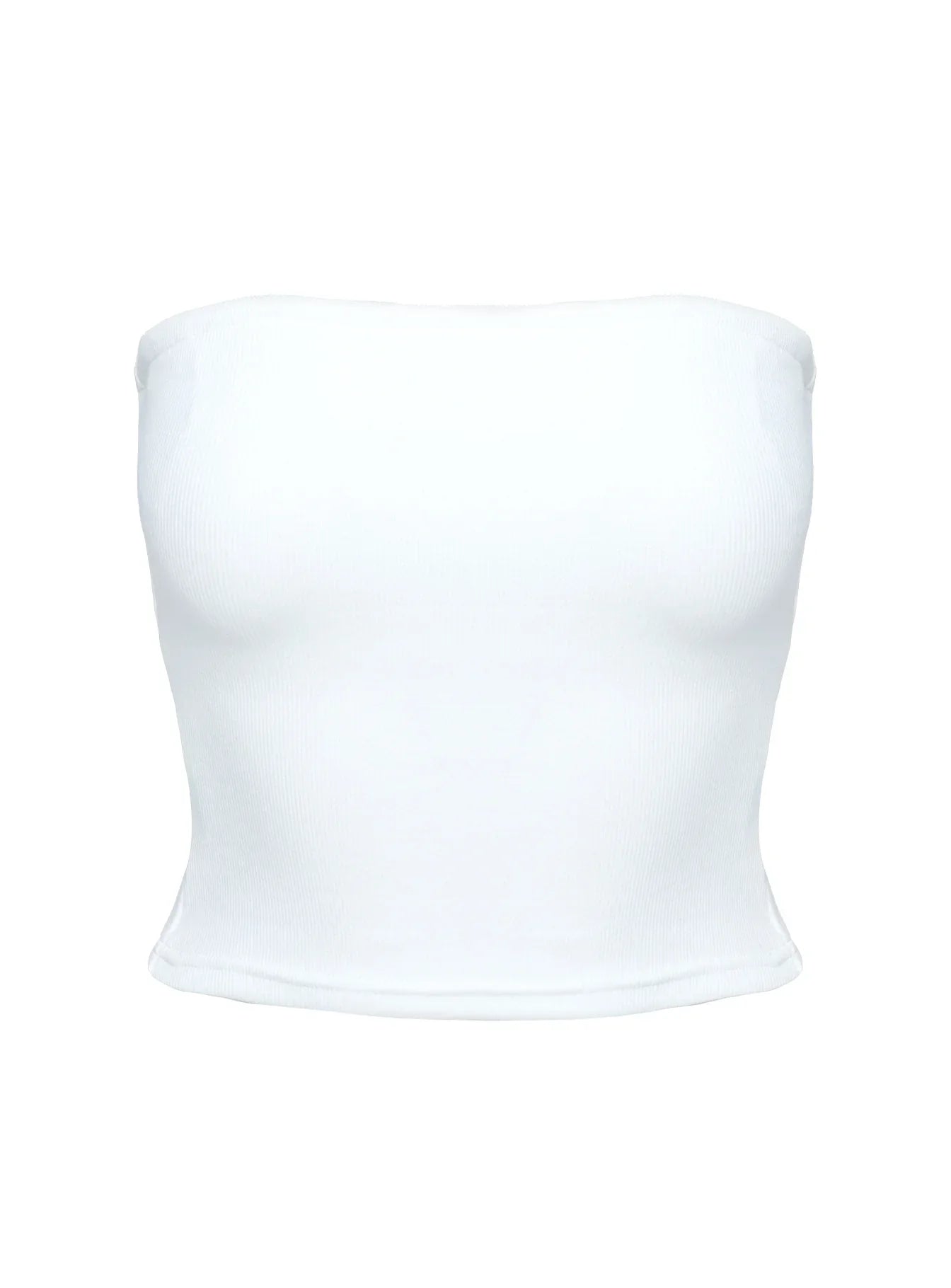 Baseline Strapless Rib Top White