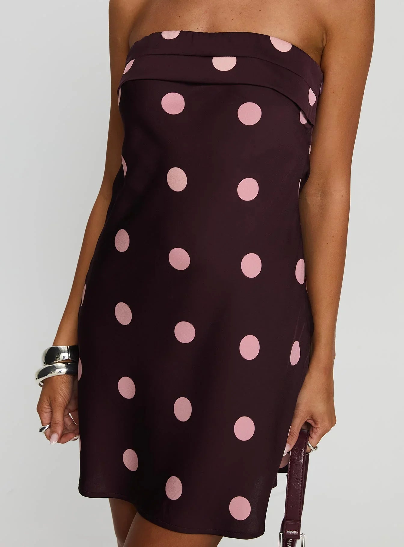 Phillipa Mini Dress Plum Pink Polka Dot