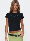 Chronically Online Graphic Top Black