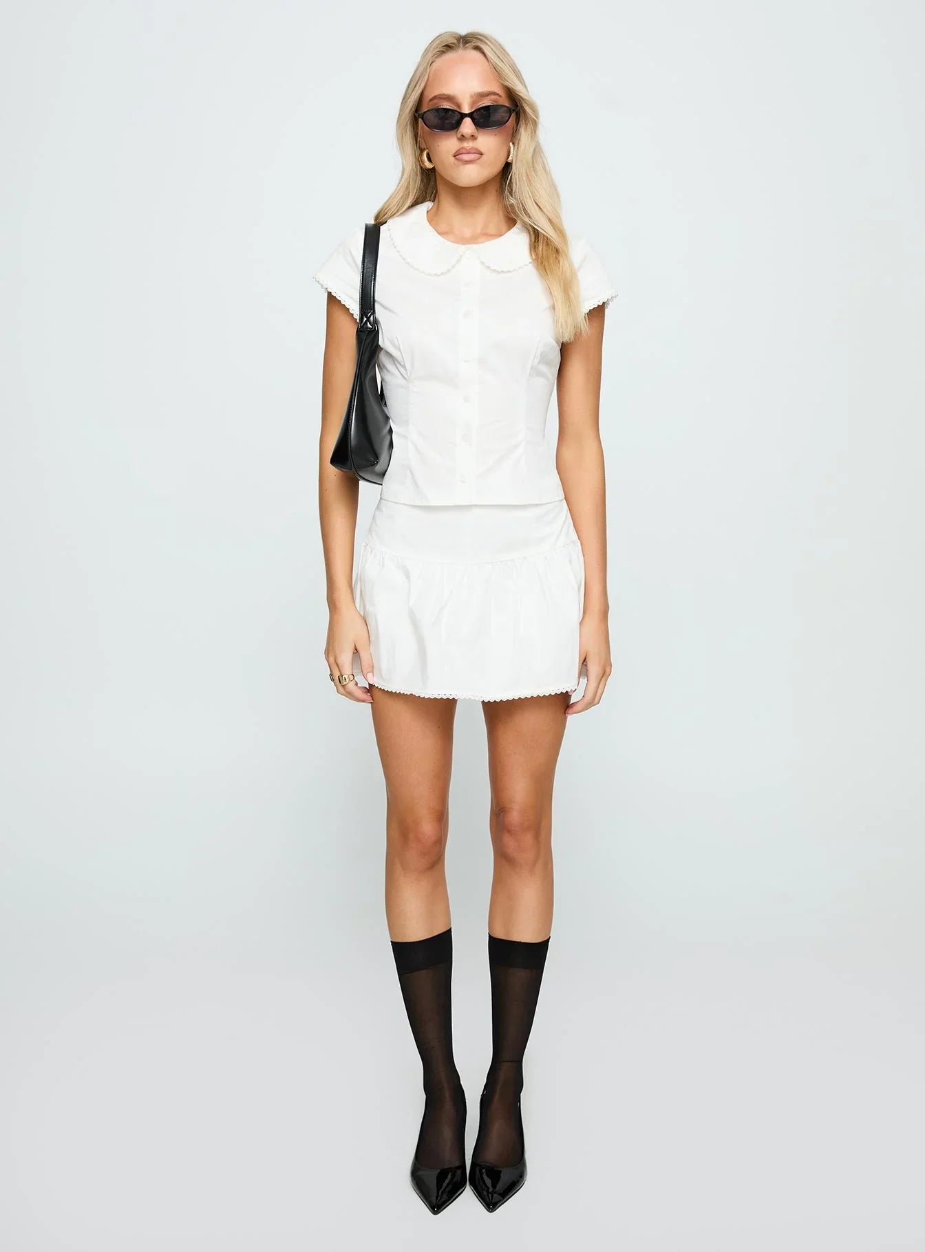 Sweet Treat Button Up Set White