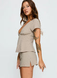 Emmilou Wrap Set Brown Check