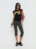 Ride Or Die Graphic Top Black Yellow