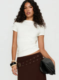 Chelese Cut Out Ruched Top White