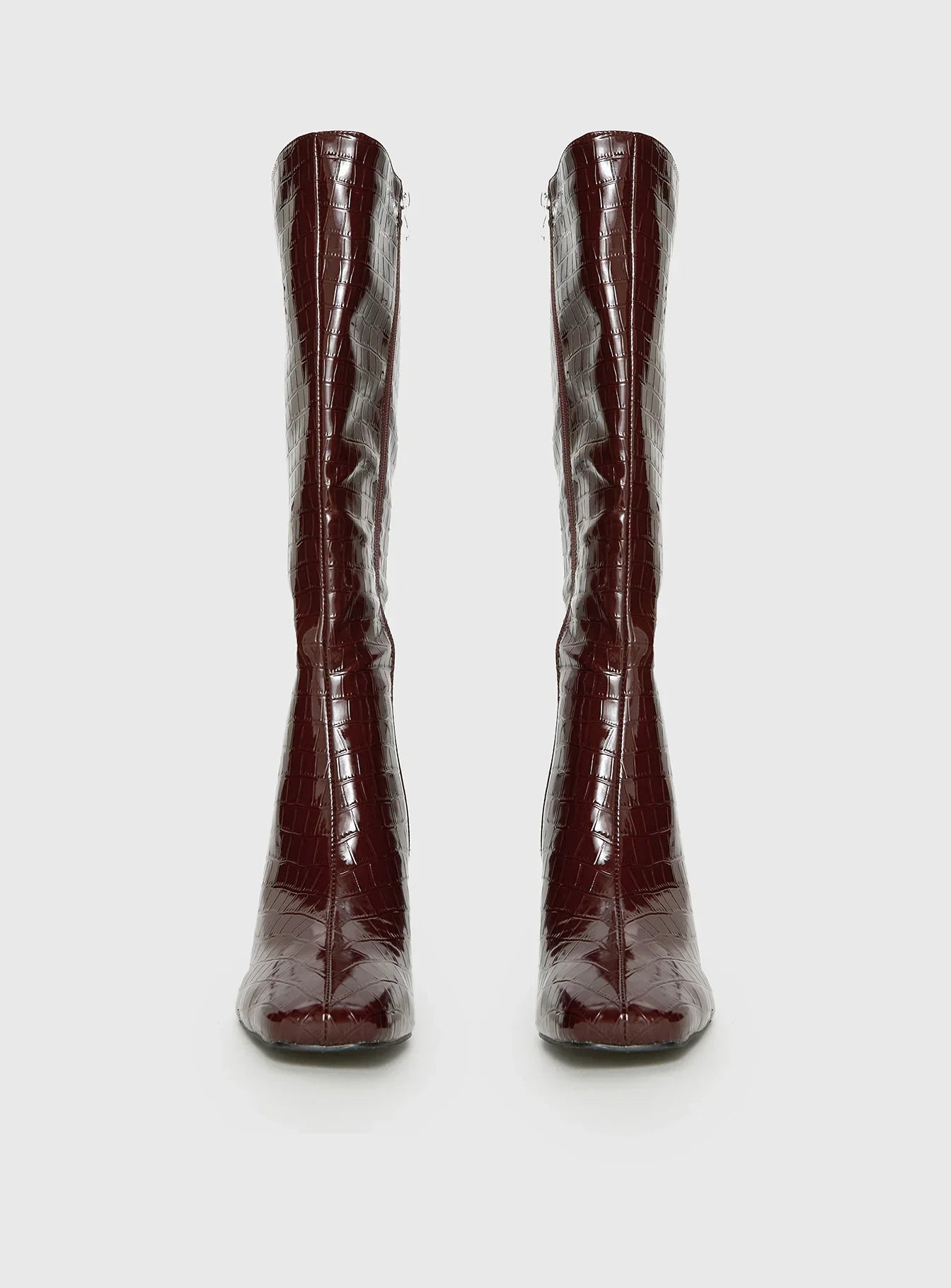 Alexx Knee High Boots Burgundy