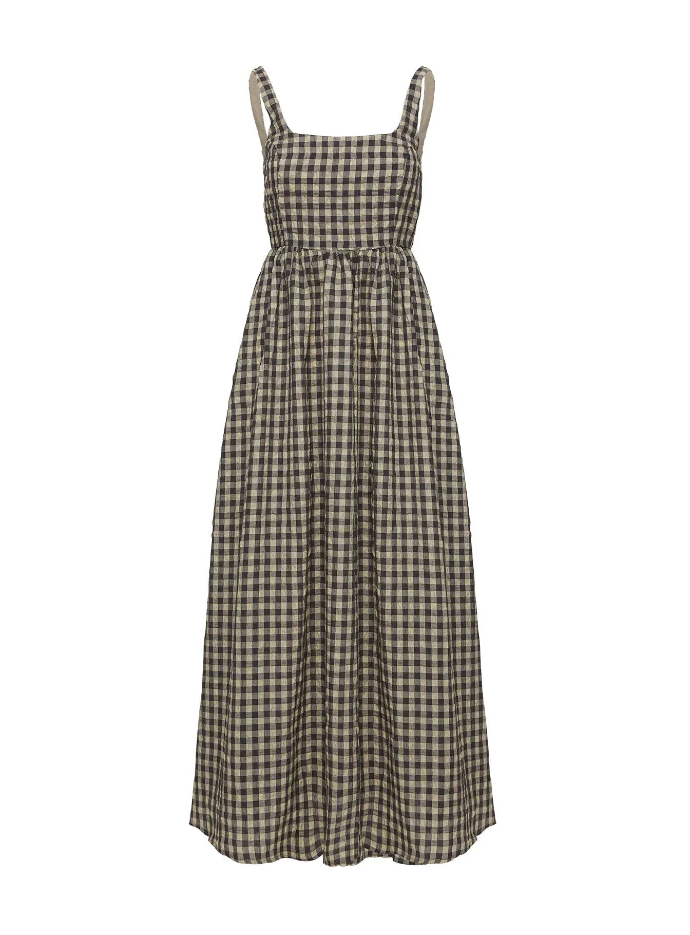 Cartmel Check Maxi Dress Black Cream Petite