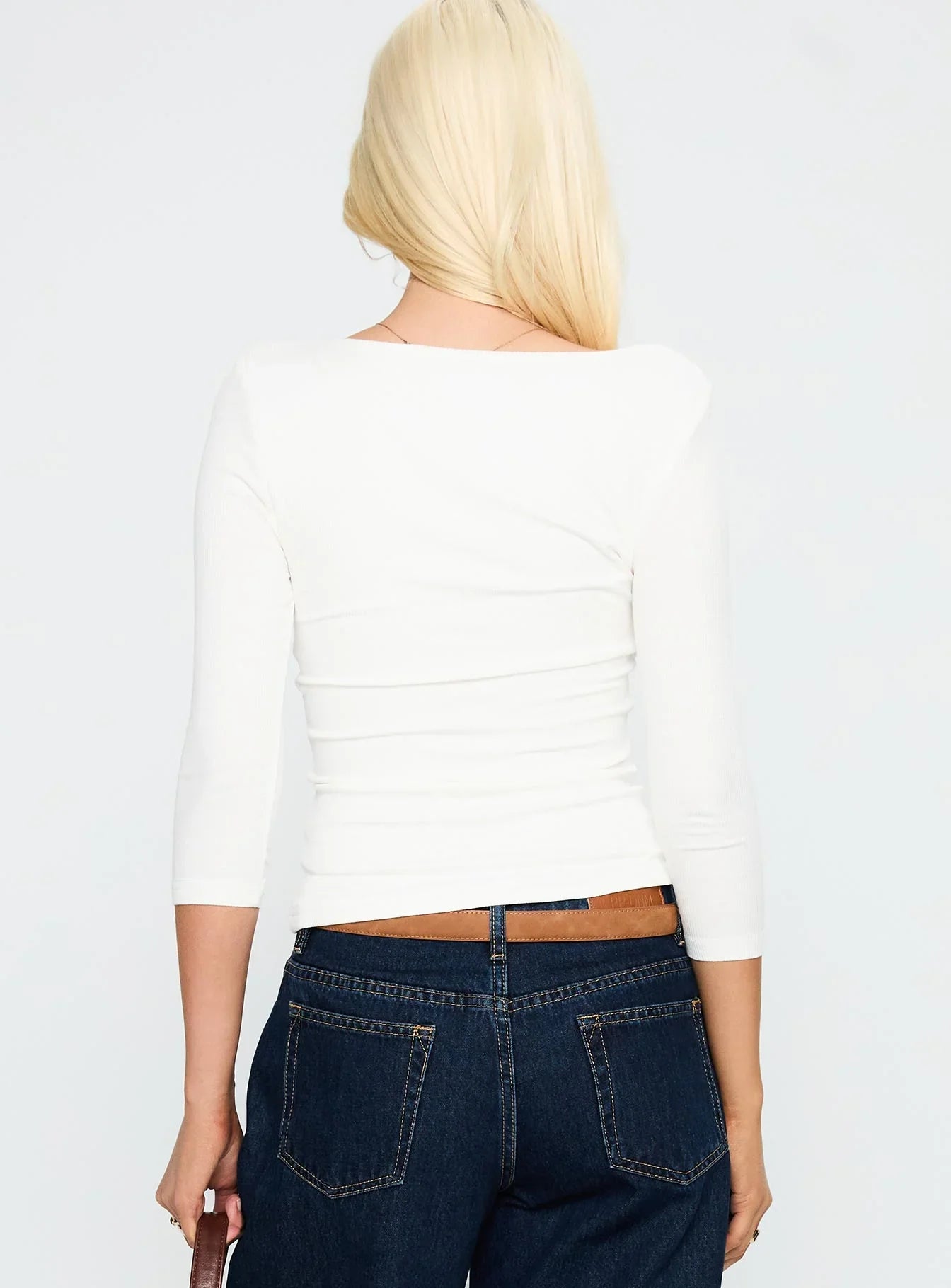 Desirae 3 4 Sleeve Top White