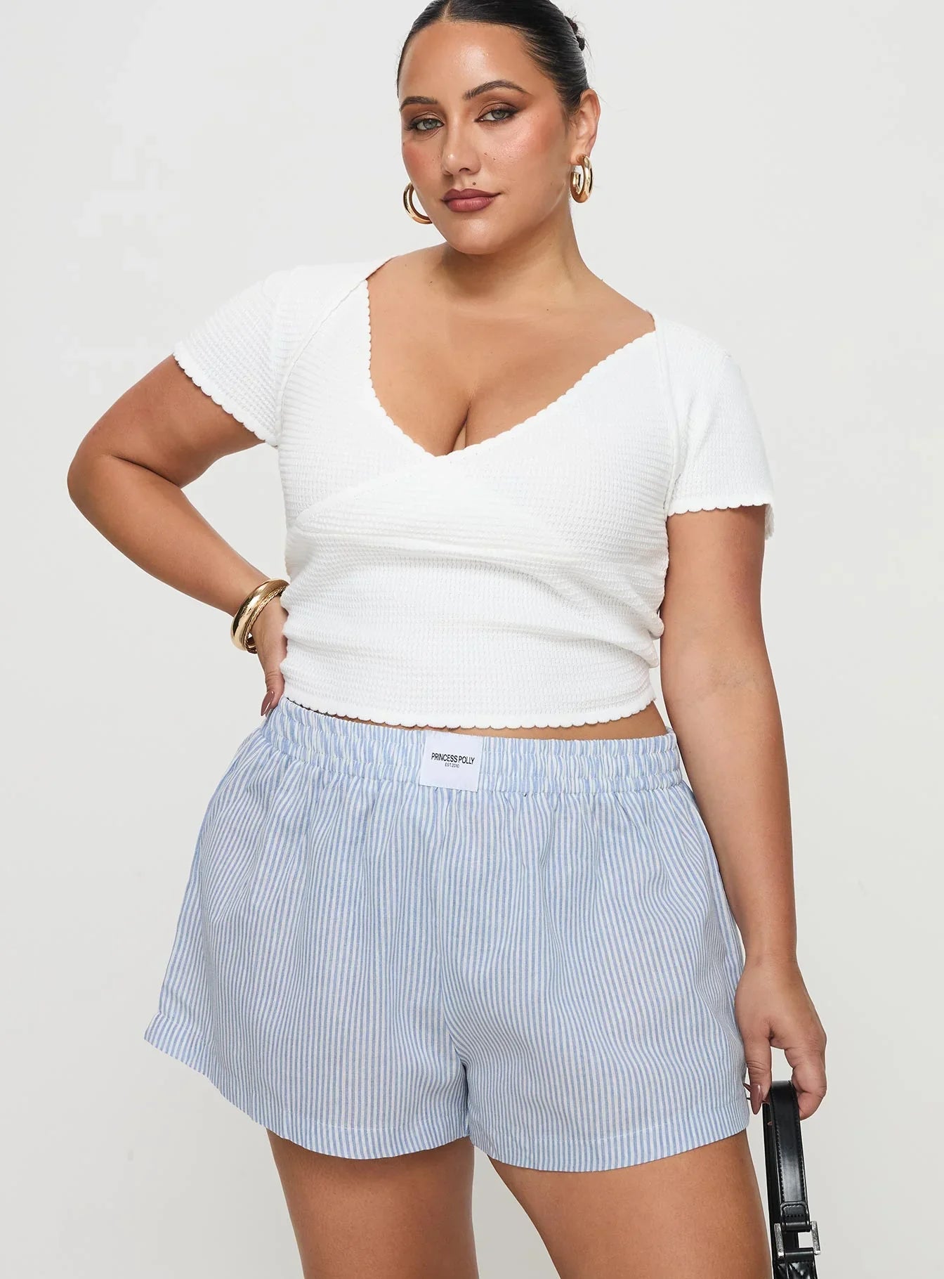 Sincar Boxer Shorts Blue White Stripe Curve
