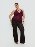 Averee Halter Top Plum Sparkle Curve