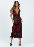 Nellie Maxi Dress Black Red Floral