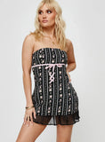 Odette Mini Dress Black Pink Floral