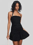 Tamlyn Halter Mini Dress Black