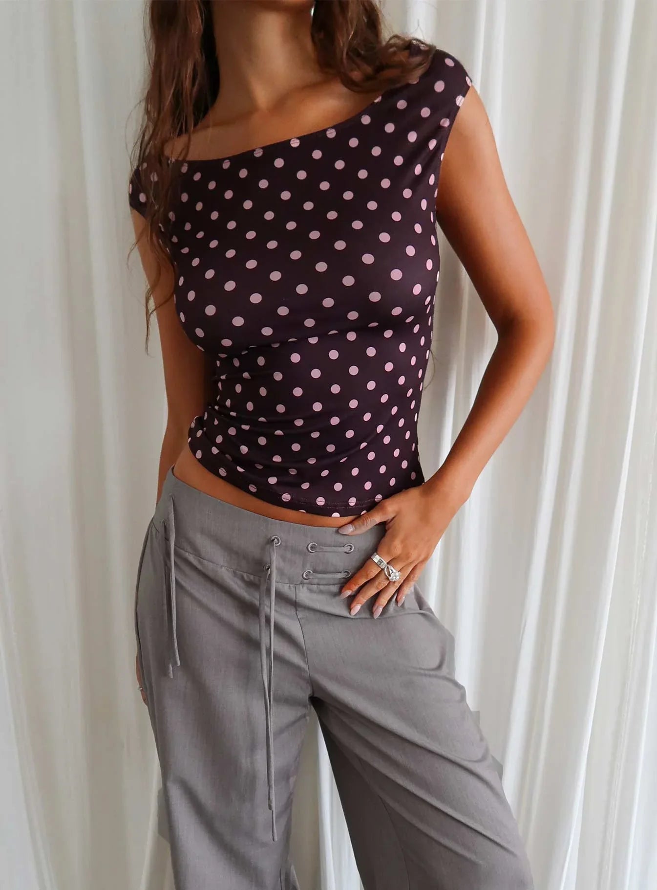 Cheirosa Off Shoulder Top Chocolate Pink