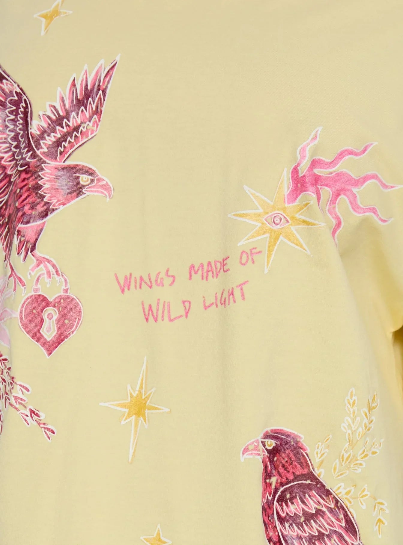Wild Light Oversized Graphic Tee Yellow Pink