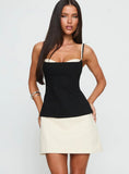 Mariselle Layered Corset Mini Dress Black Cream