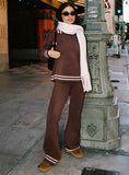 Square One Pants Brown Cream