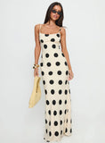 Avienna Maxi Dress Cream Polka Dot
