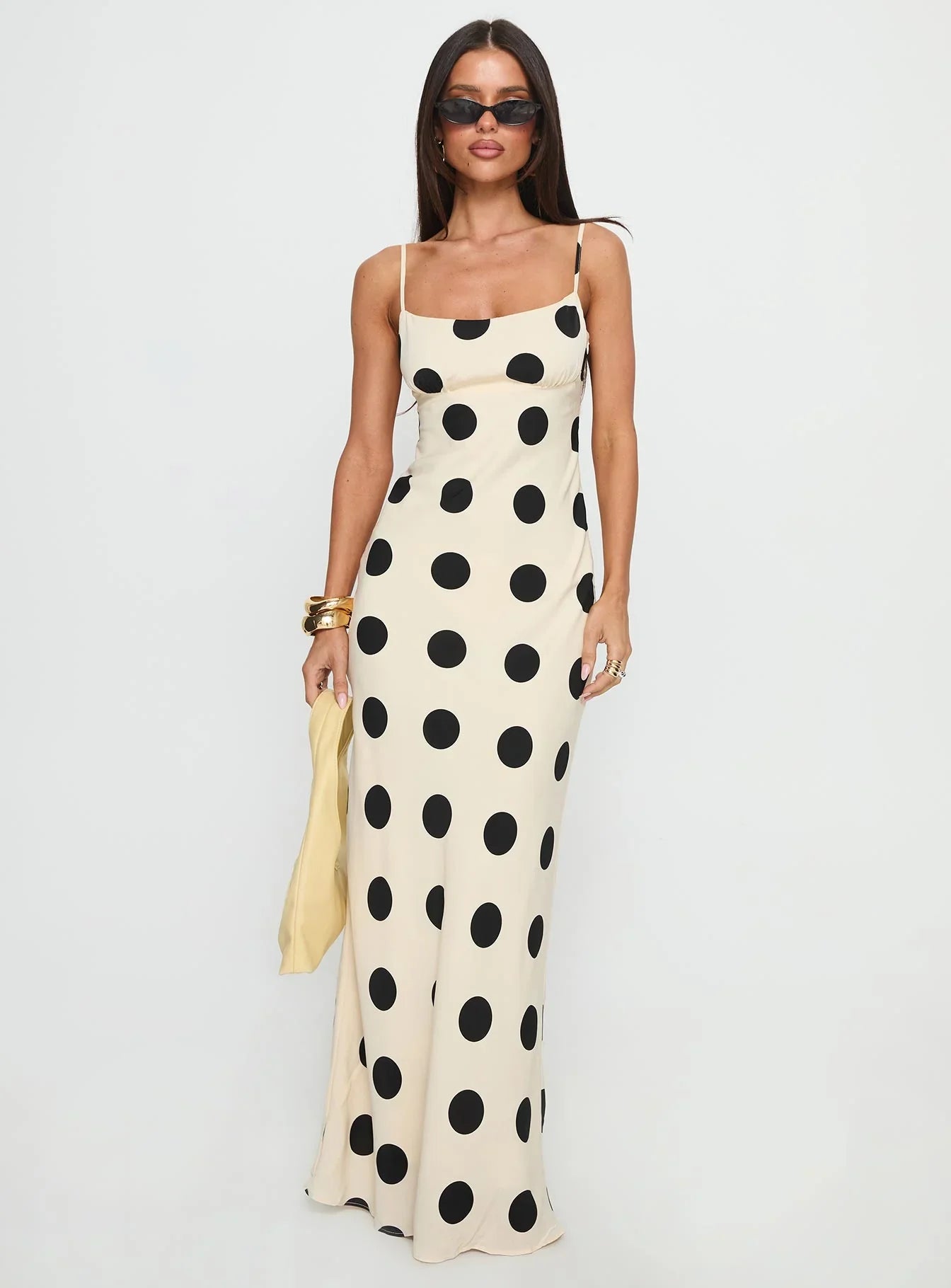 Avienna Maxi Dress Cream Polka Dot