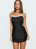 Serabelle Lace Mini Dress Black Cream