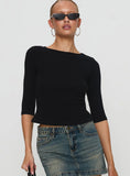 Elaia 3 4 Sleeve Top Black