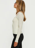 Ceyla Layered Long Sleeve Top White Stripe