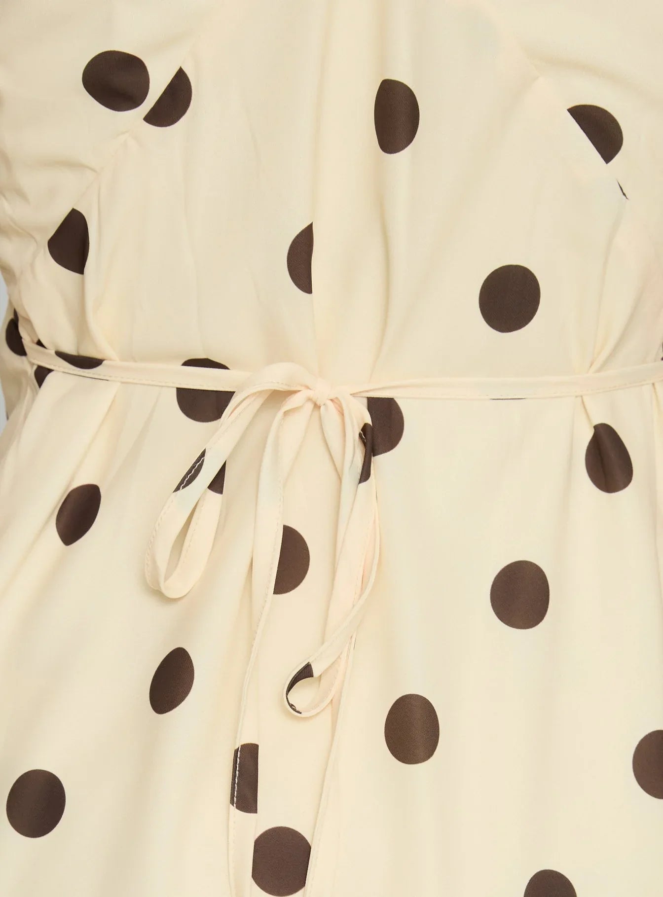 Nellie Mini Dress Lemon Brown Polka Dot