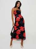 Celik Strapless Maxi Dress Black Floral